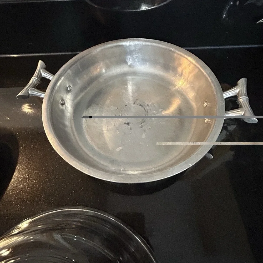 Vintage Everlast Aluminum / Pyrex Tiki Divided Chafing Dish Serving Glass - Picture 10 of 13